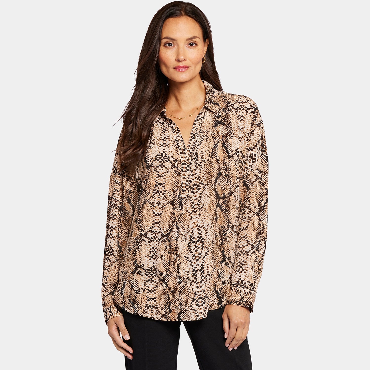 Becky Blouse - Victorian Python Pink Taupe Pink | NYDJ