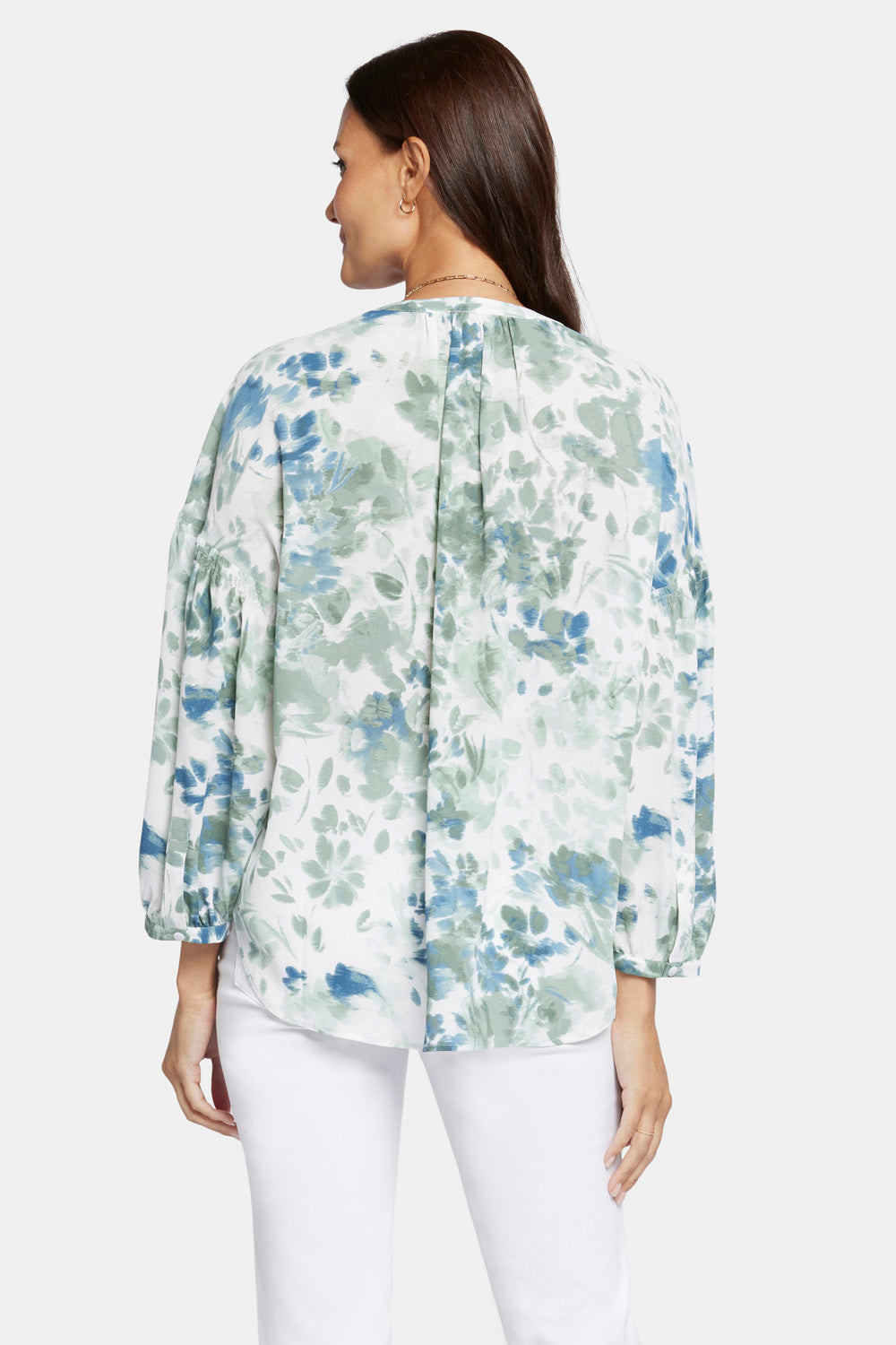 NYDJ Paulina Peasant Blouse  - Cape Malea