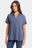 NYDJ Becky Short Sleeved Blouse  - Cascade Lake