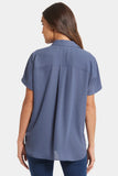 NYDJ Becky Short Sleeved Blouse  - Cascade Lake