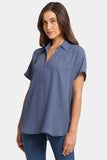 NYDJ Becky Short Sleeved Blouse  - Cascade Lake