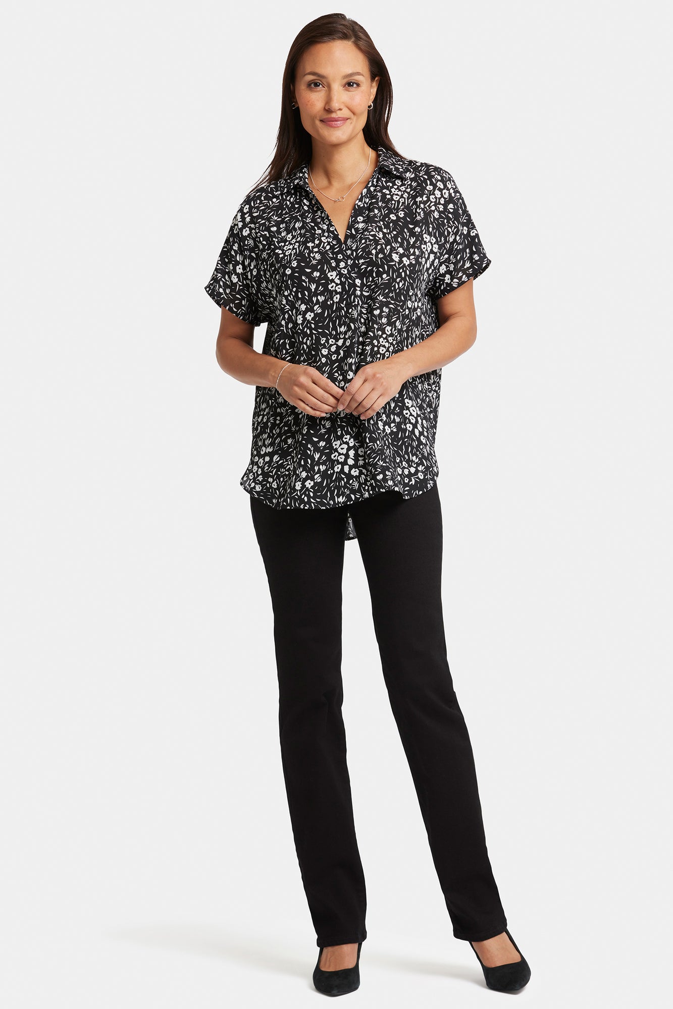 NYDJ Becky Short Sleeved Blouse  - Daniela Ditsy