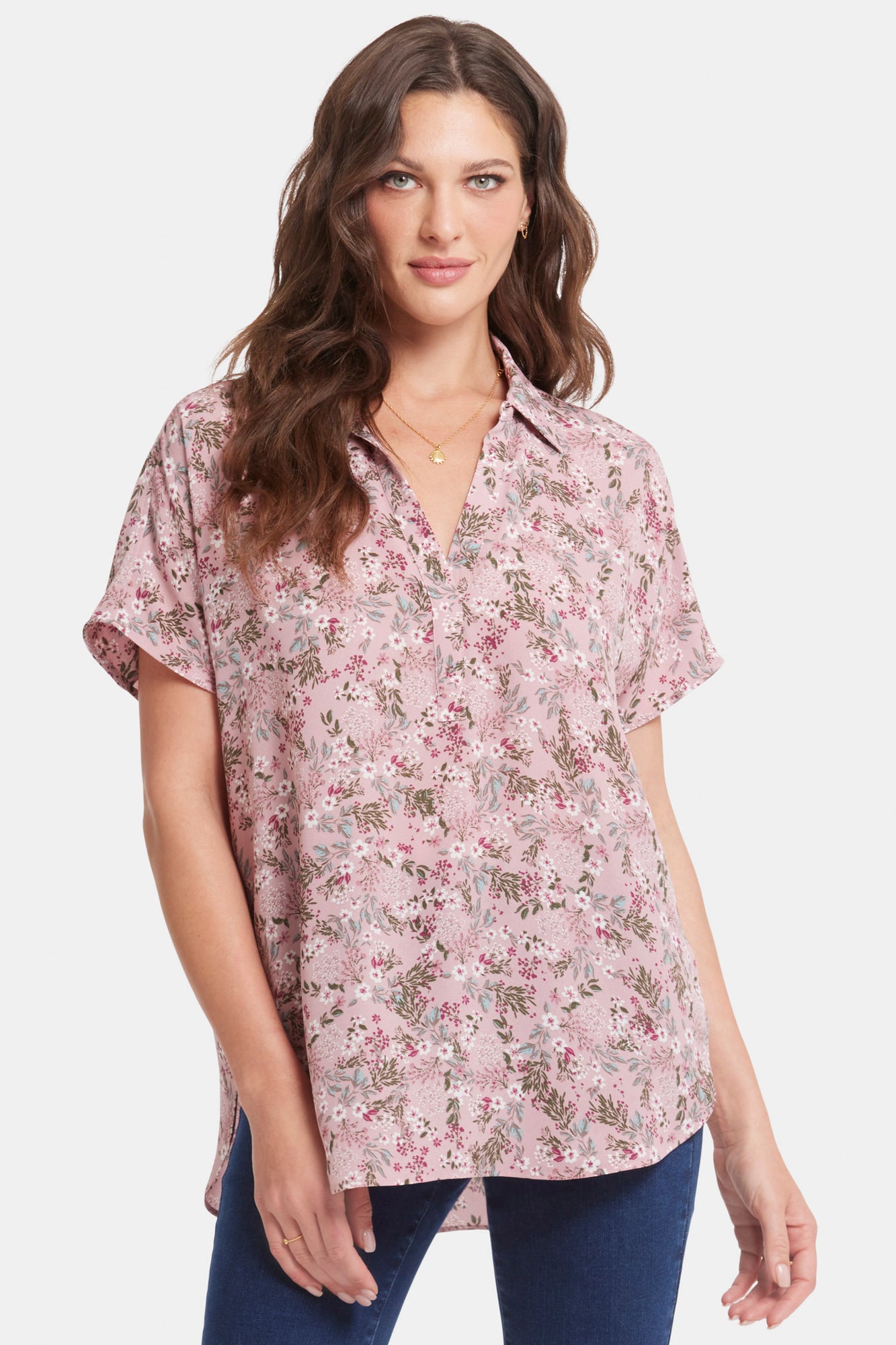 NYDJ Becky Short Sleeved Blouse  - Berry Fields