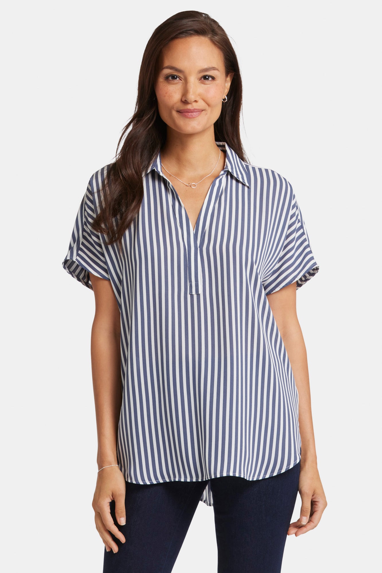 NYDJ Becky Short Sleeved Blouse  - Skyline