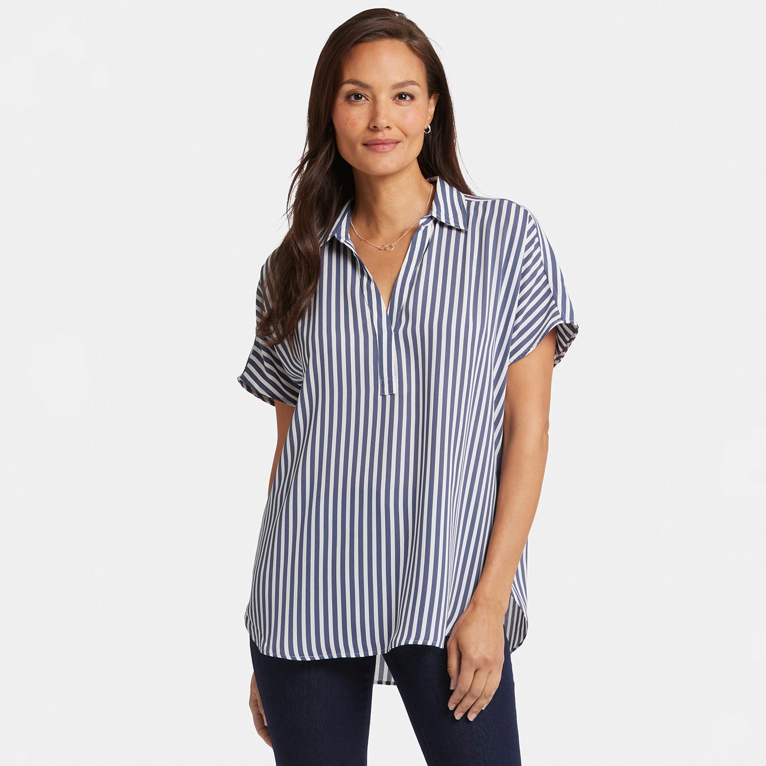 NYDJ Becky Short Sleeved Blouse  - Skyline