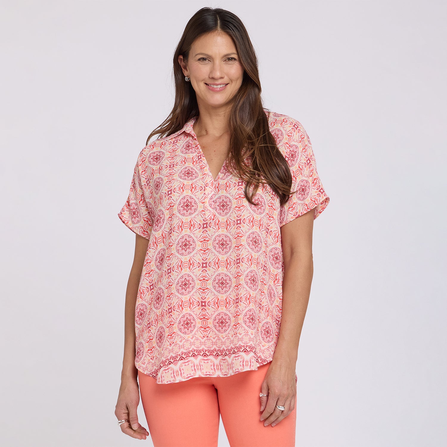 Becky Short Sleeved Blouse - The Paloma Pink | NYDJ