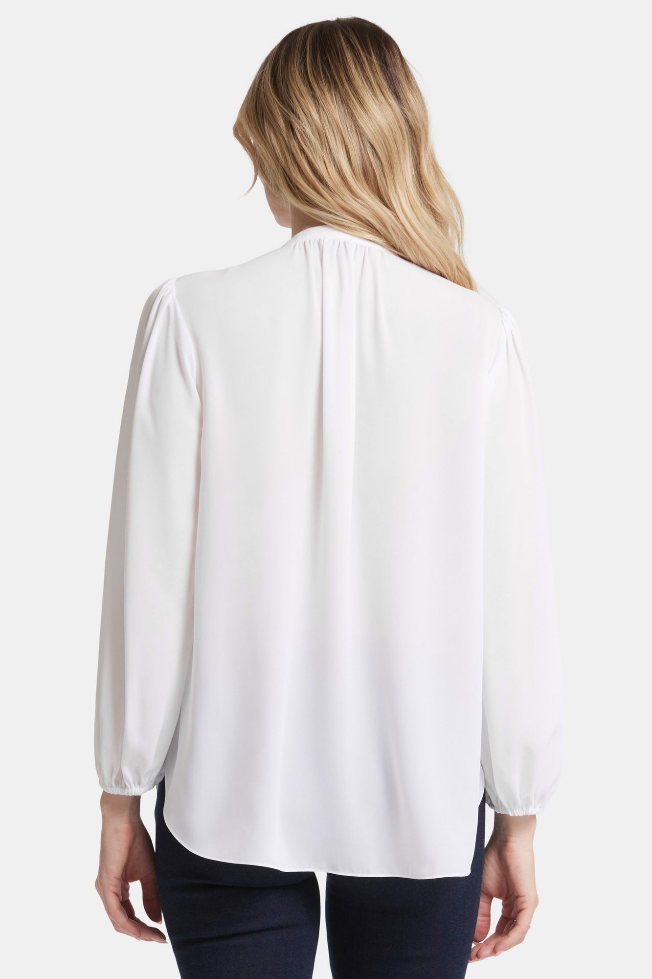 NYDJ Puff Sleeve Popover Top  - Optic White