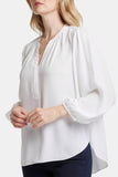 NYDJ Puff Sleeve Popover Top  - Optic White