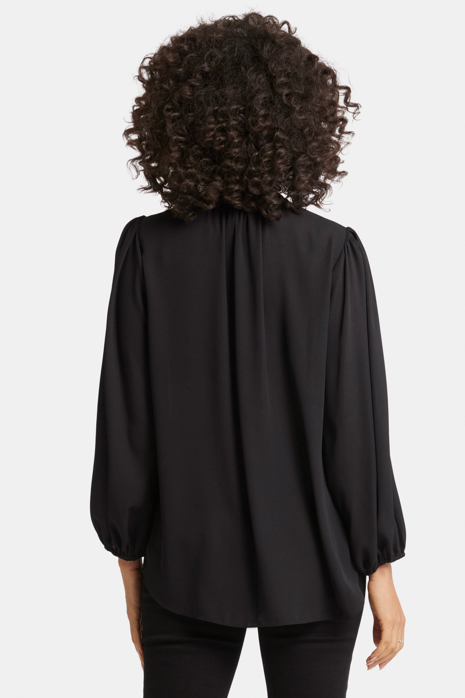 NYDJ Puff Sleeve Popover Top  - Black