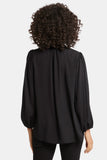 NYDJ Puff Sleeve Popover Top  - Black