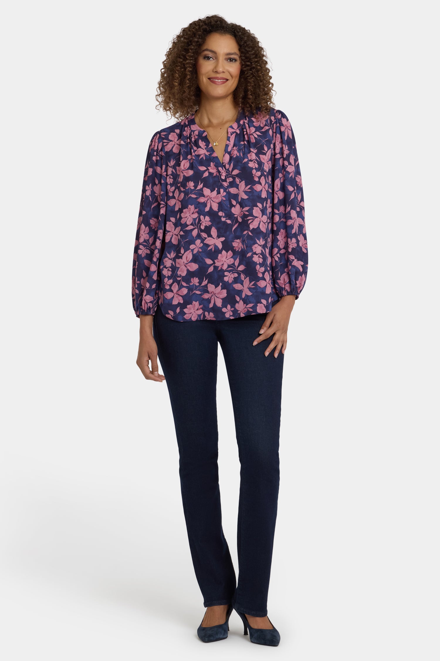 Puff Sleeved Popover Top - Felicita Purple | NYDJ