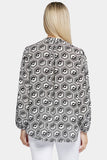 NYDJ Puff Sleeve Popover Top  - Night Owl