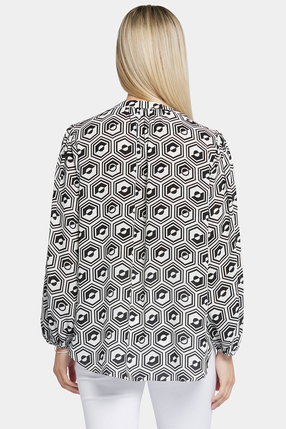 NYDJ Puff Sleeve Popover Top  - Night Owl