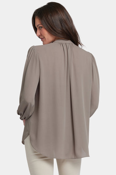 NYDJ Puff Sleeved Popover Top  - Saddlewood