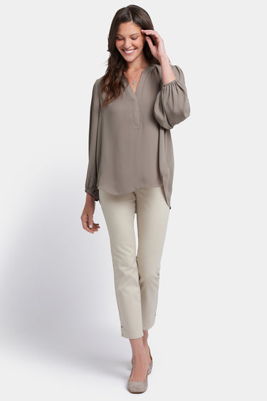 NYDJ Puff Sleeved Popover Top  - Saddlewood
