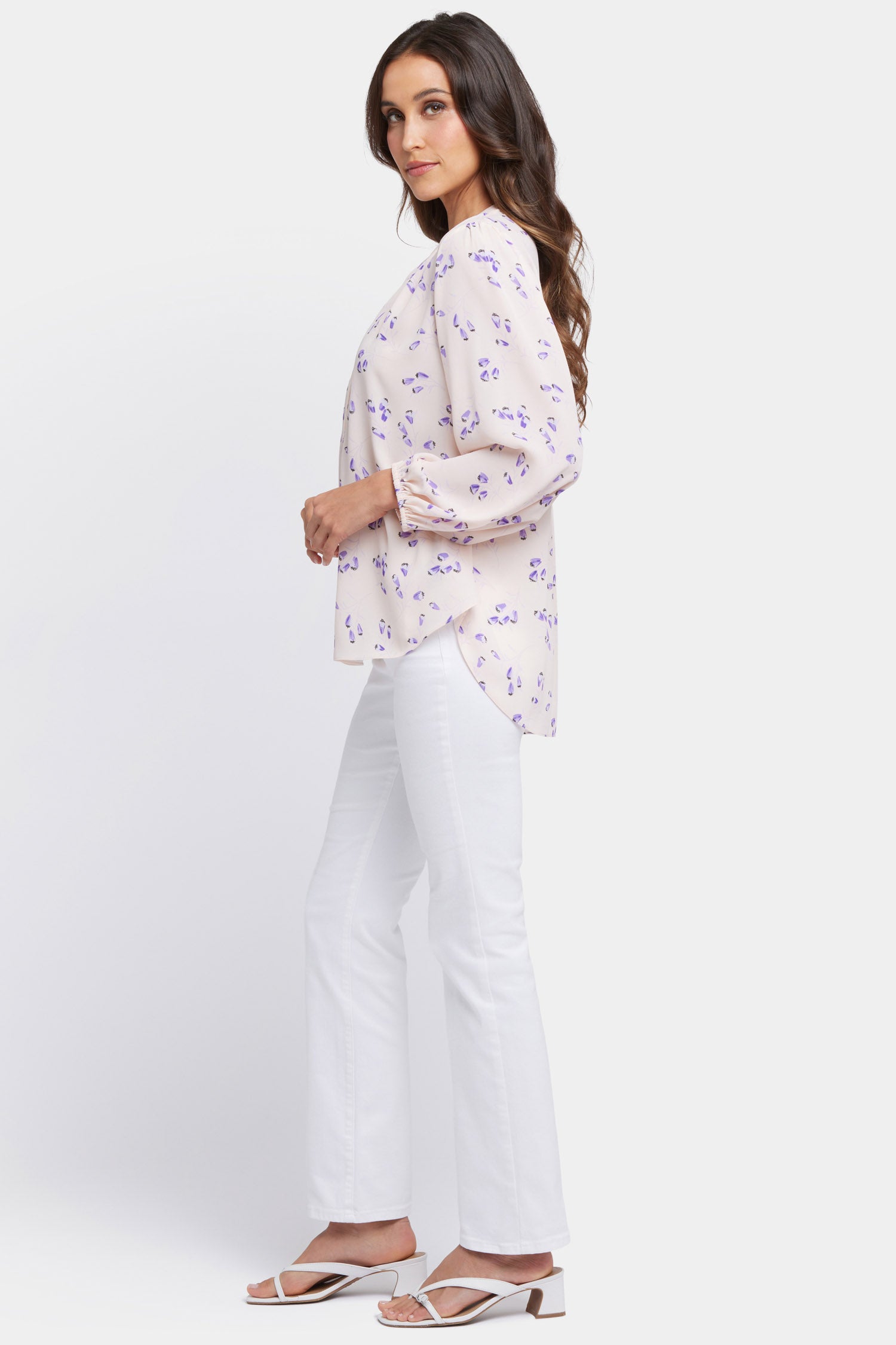Puff Sleeved Popover Top - Serra de Mar White | NYDJ