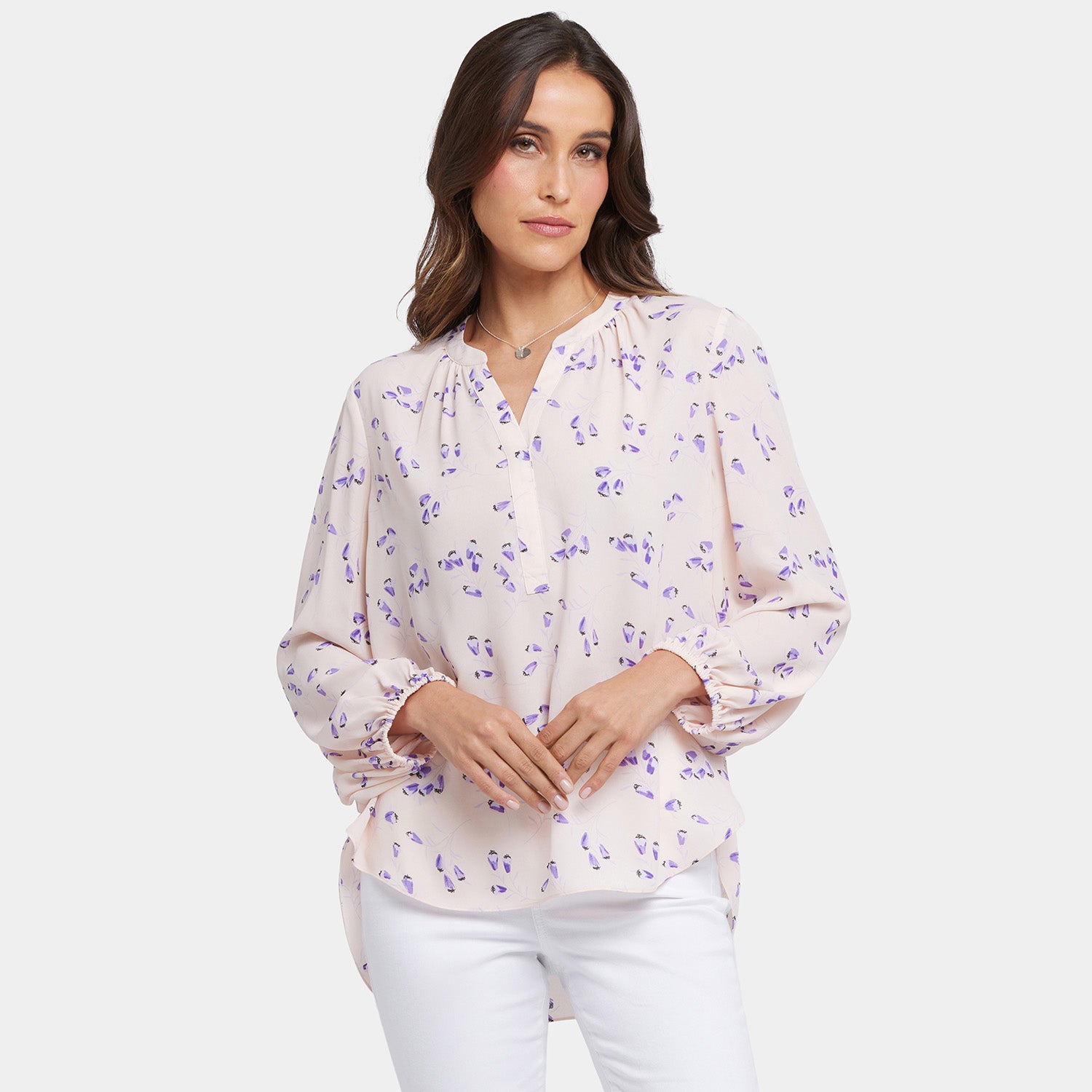 Puff Sleeved Popover Top - Serra de Mar White | NYDJ