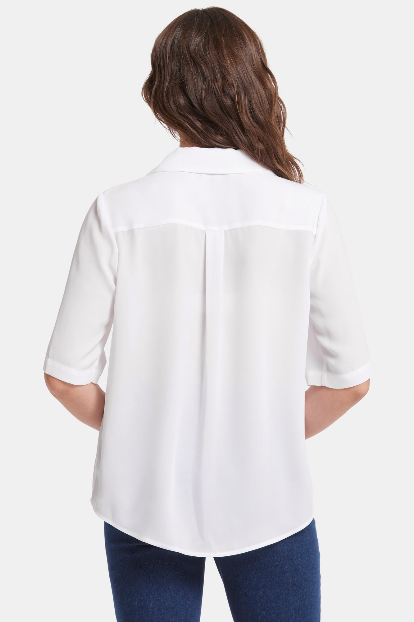 NYDJ Gabrielle Short Sleeved Blouse  - Optic White