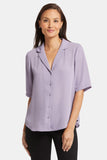 NYDJ Gabrielle Short Sleeved Blouse  - Arctic Dusk