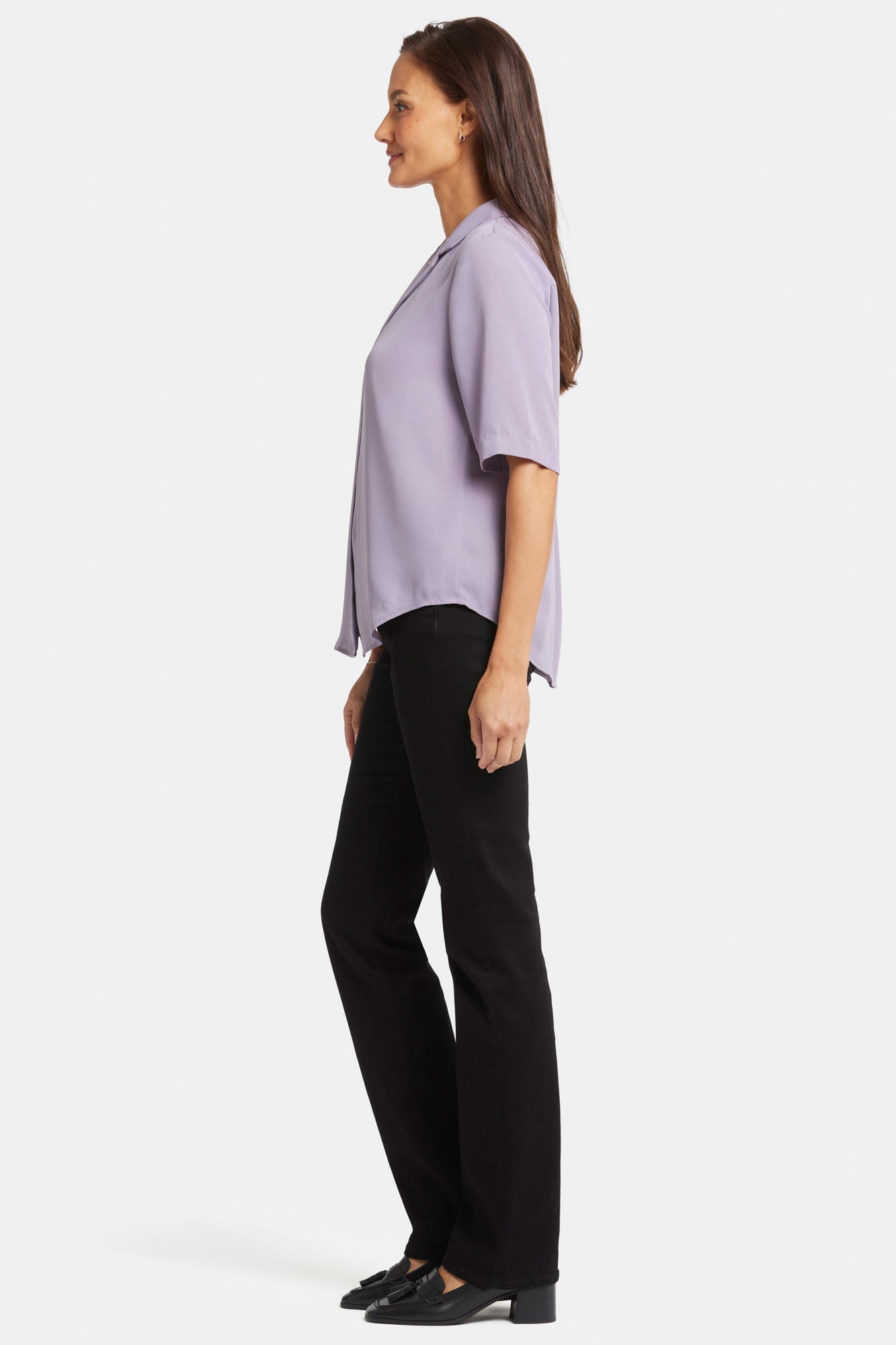 NYDJ Gabrielle Short Sleeved Blouse  - Arctic Dusk