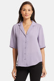 NYDJ Gabrielle Short Sleeved Blouse  - Arctic Dusk