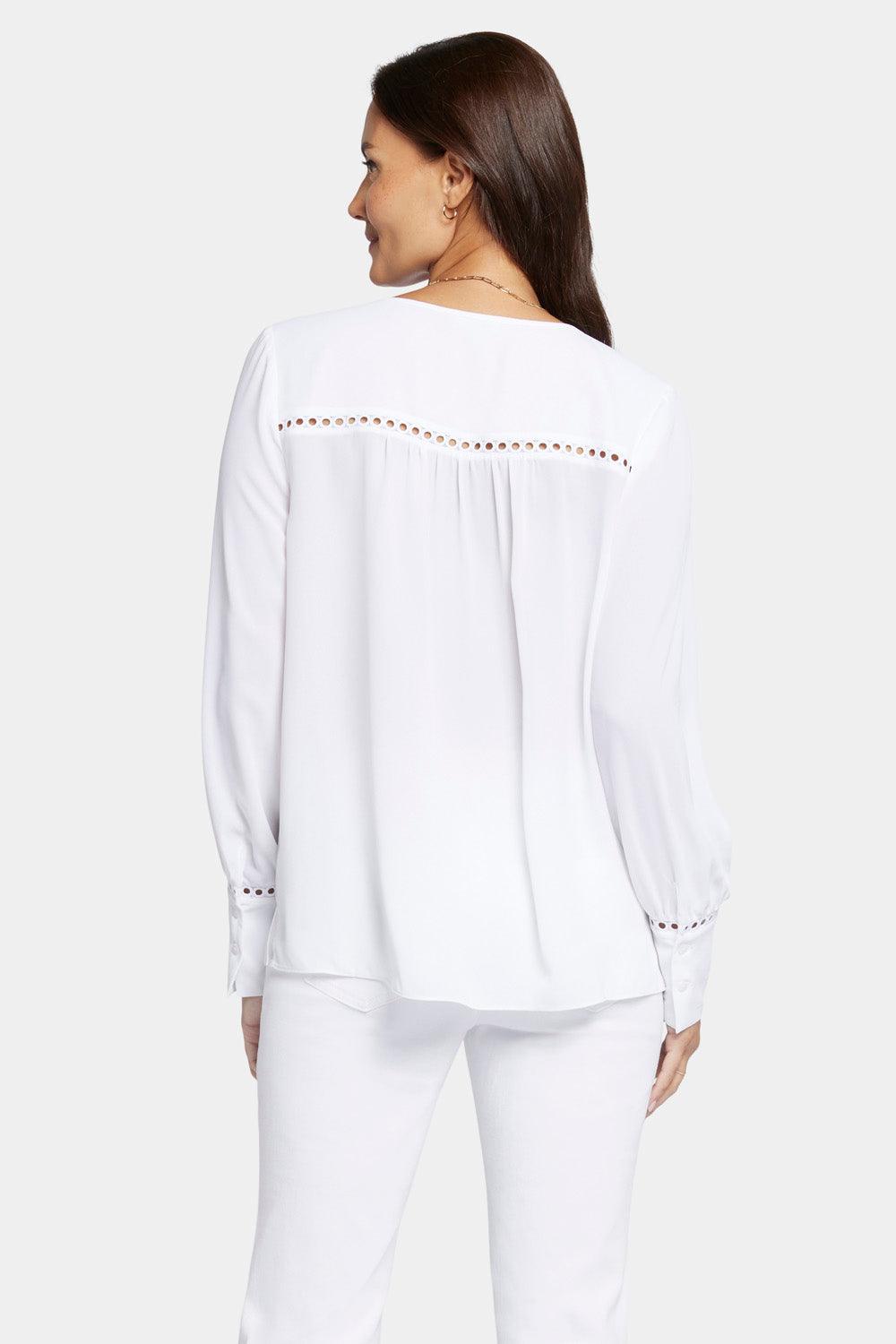 NYDJ Liliana Peasant Blouse  - Optic White