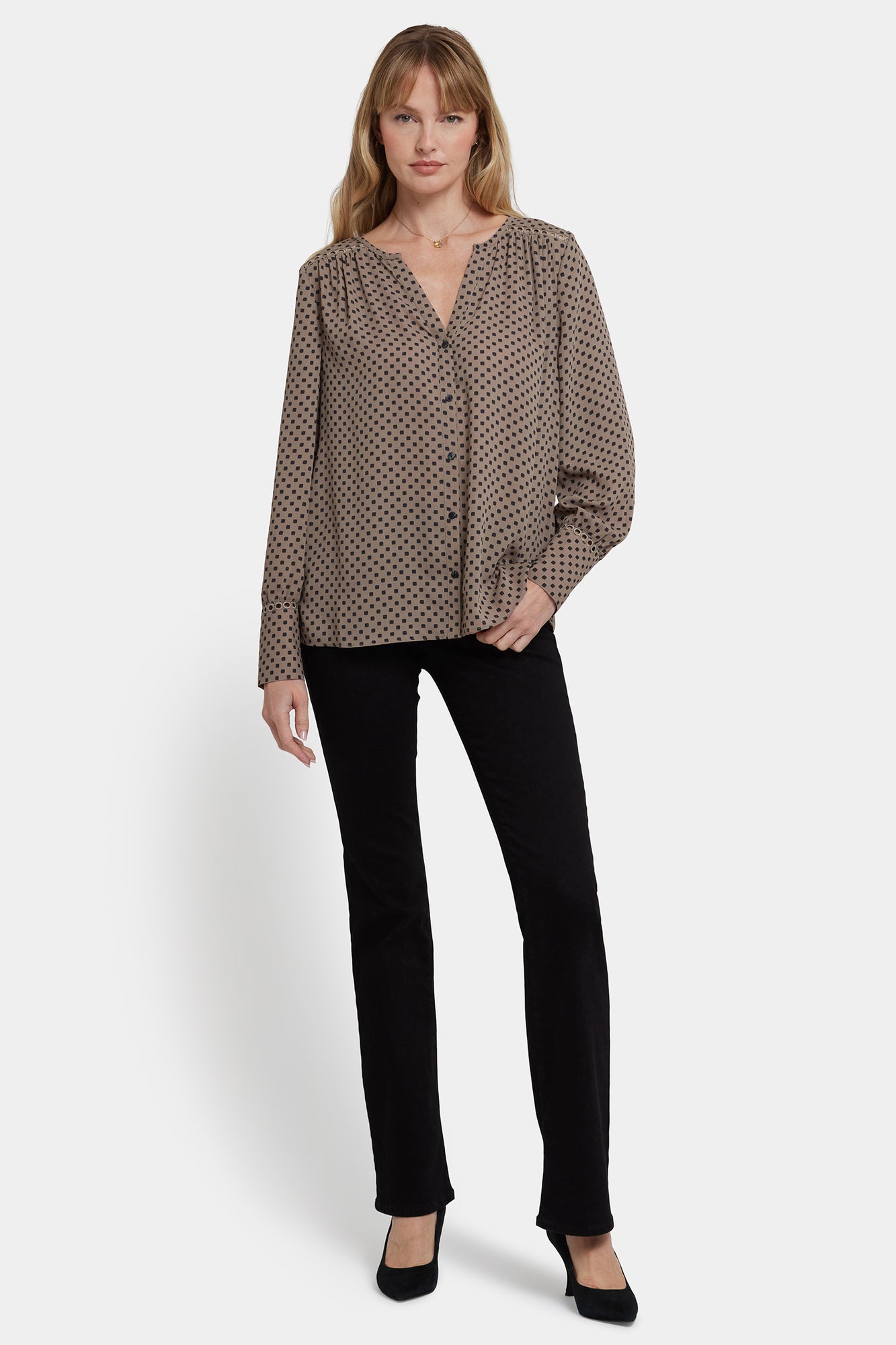 NYDJ Liliana Peasant Blouse  - Capucine Dots