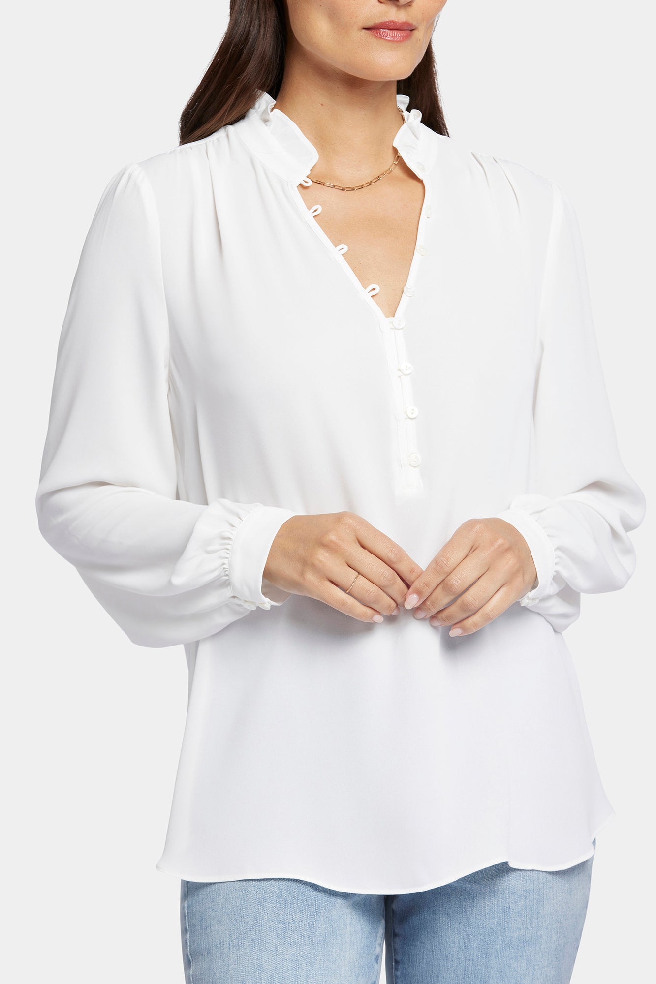 NYDJ Hannah Blouse  - Optic White