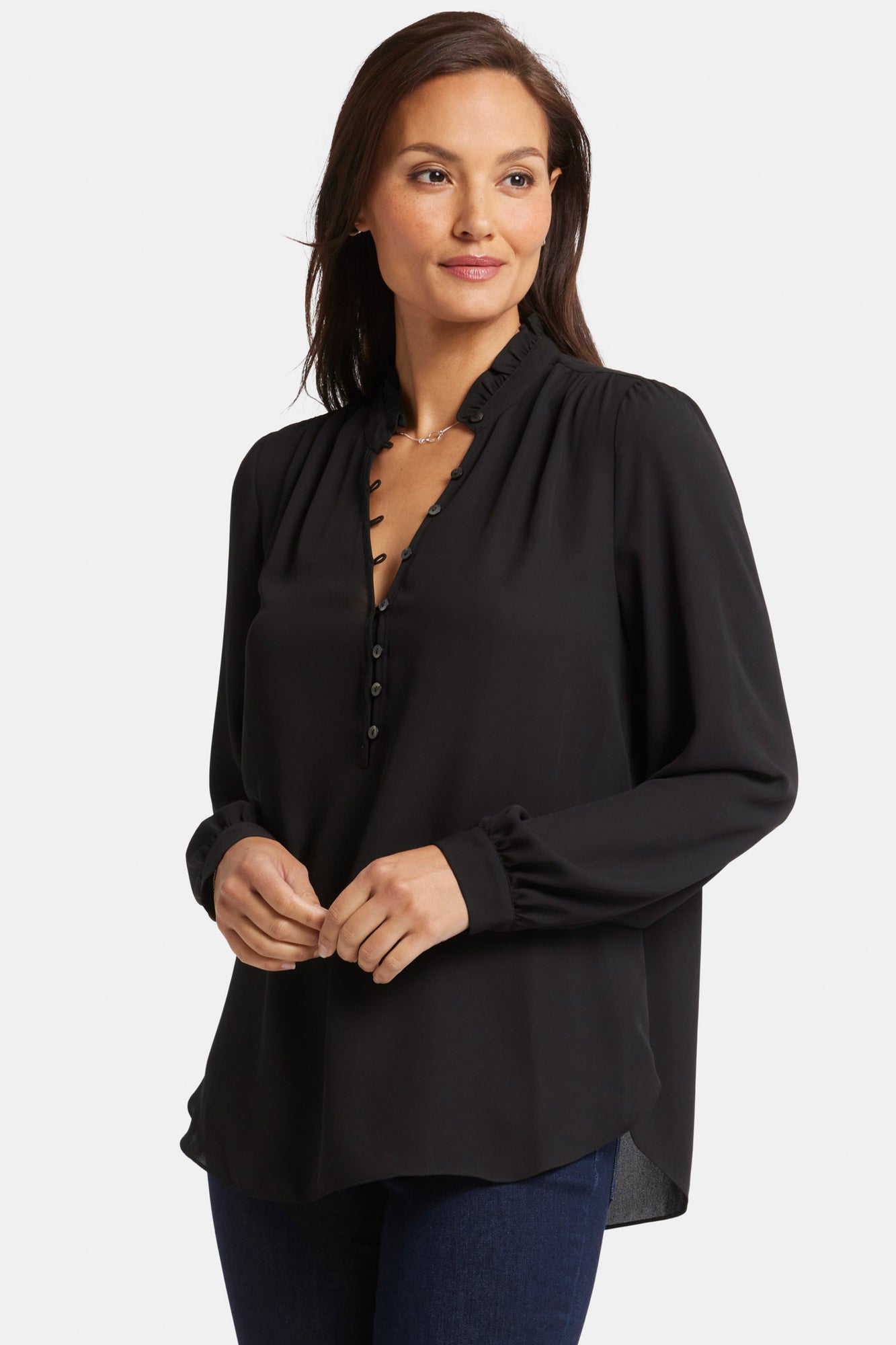 NYDJ Hannah Blouse  - Black