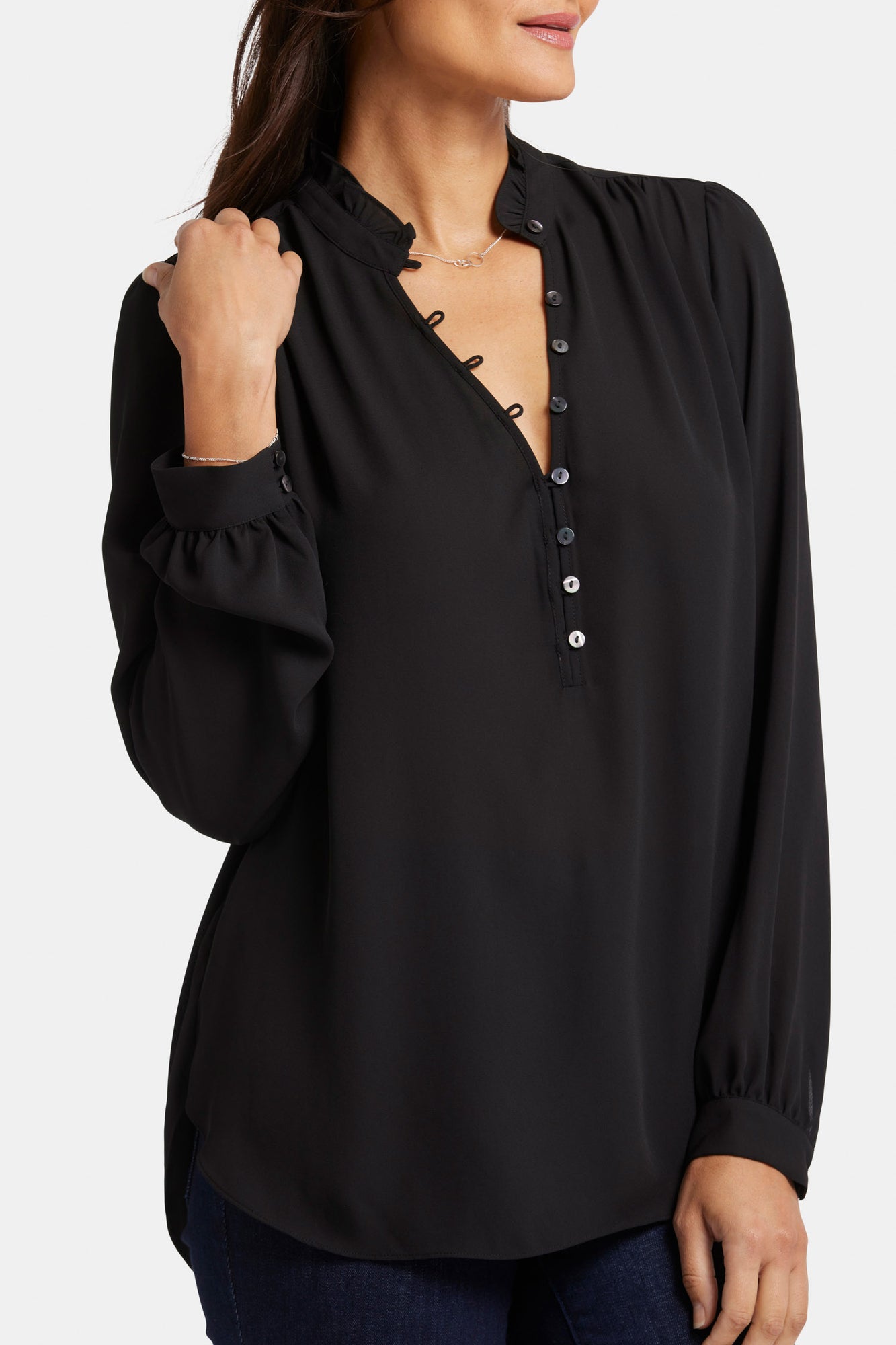 NYDJ Hannah Blouse  - Black