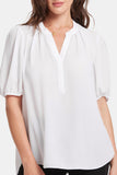 NYDJ Short Puff Sleeve Popover Top  - Optic White