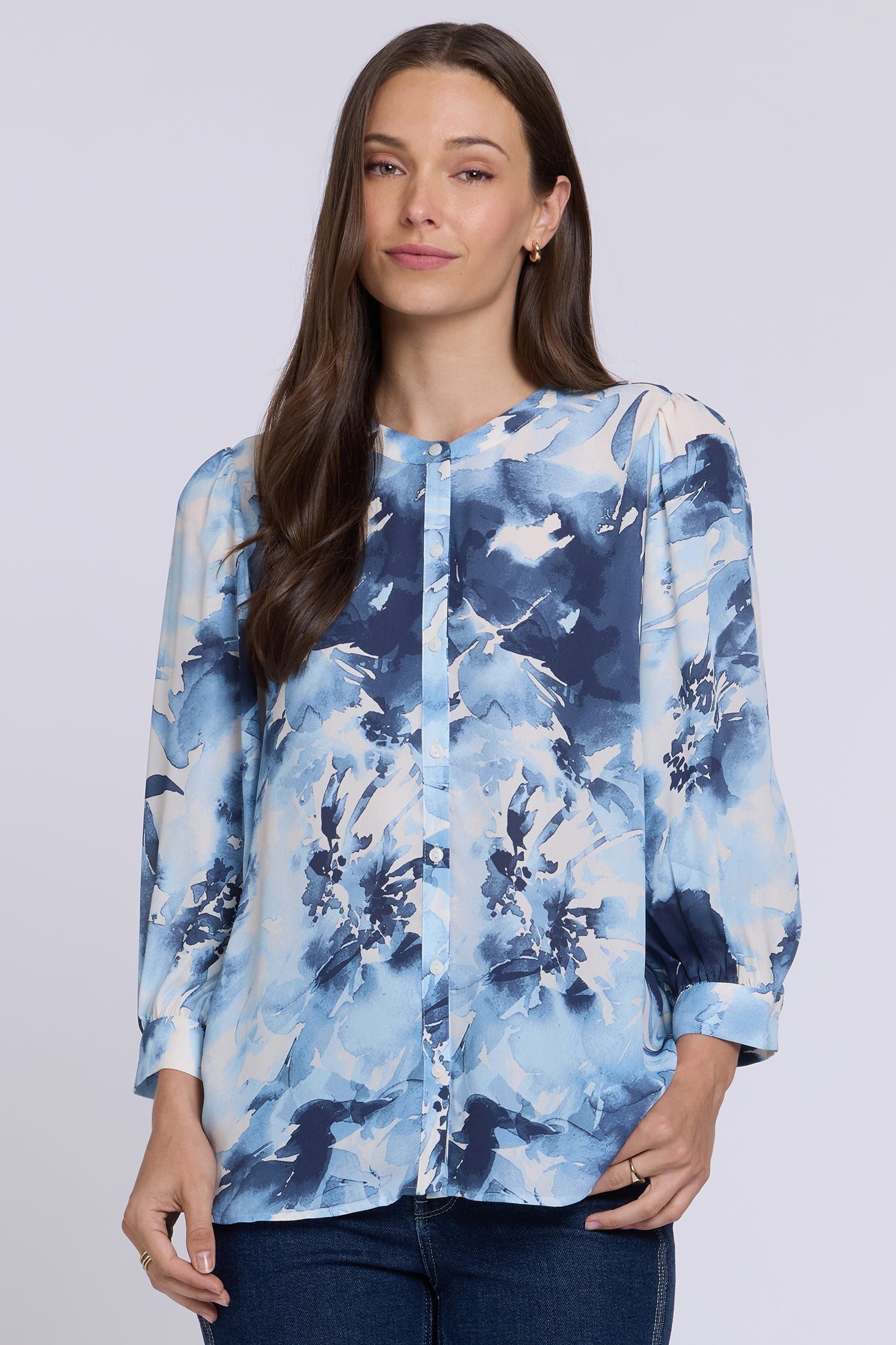 NYDJ Bonnie Blouse  - Lily Garden Indigo