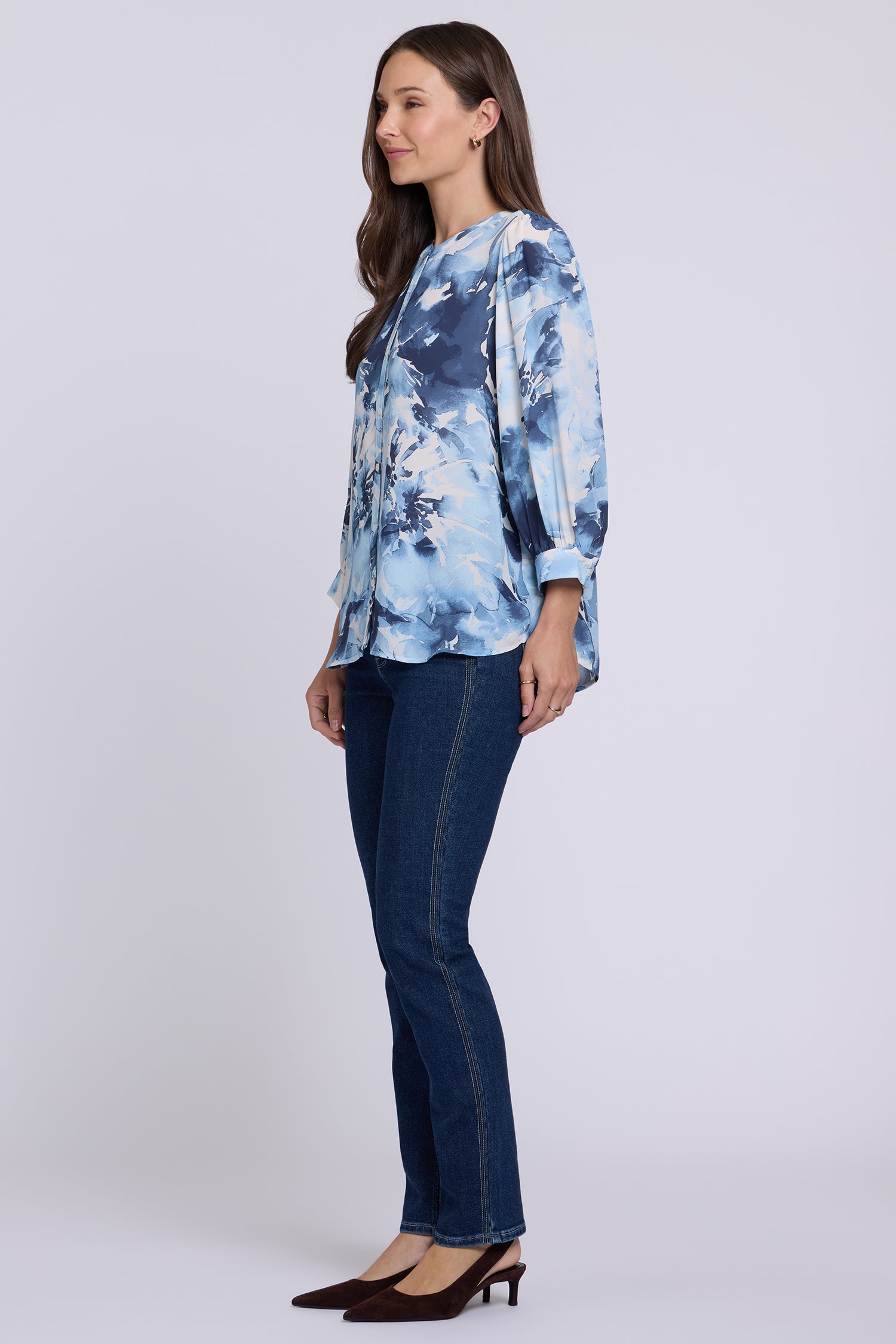 NYDJ Bonnie Blouse  - Lily Garden Indigo