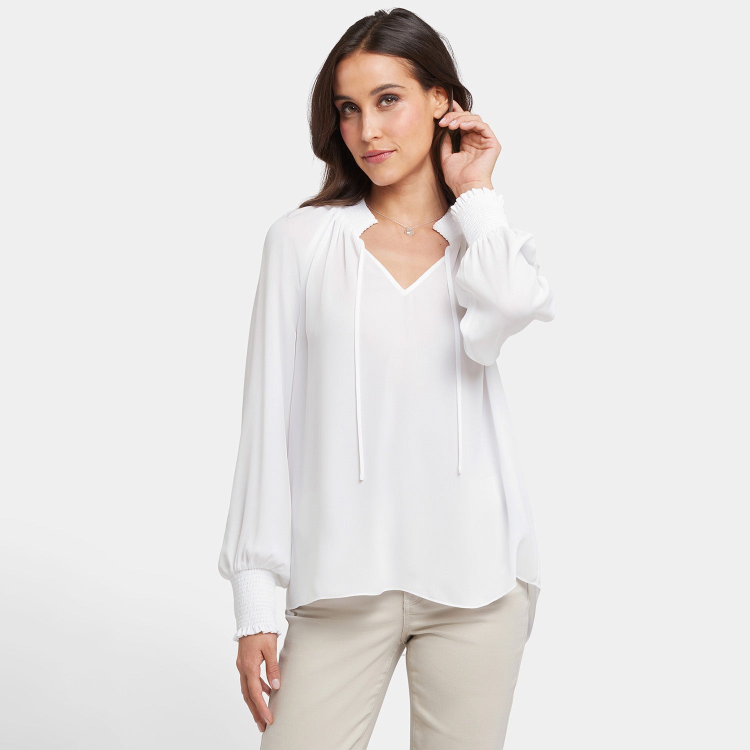 (取寄) エヌワイディージェイ レディース ジェンマ ブラウザ NYDJ women Gemma Blouse Optic White MGGT4332_157_DPA.jpg?v=