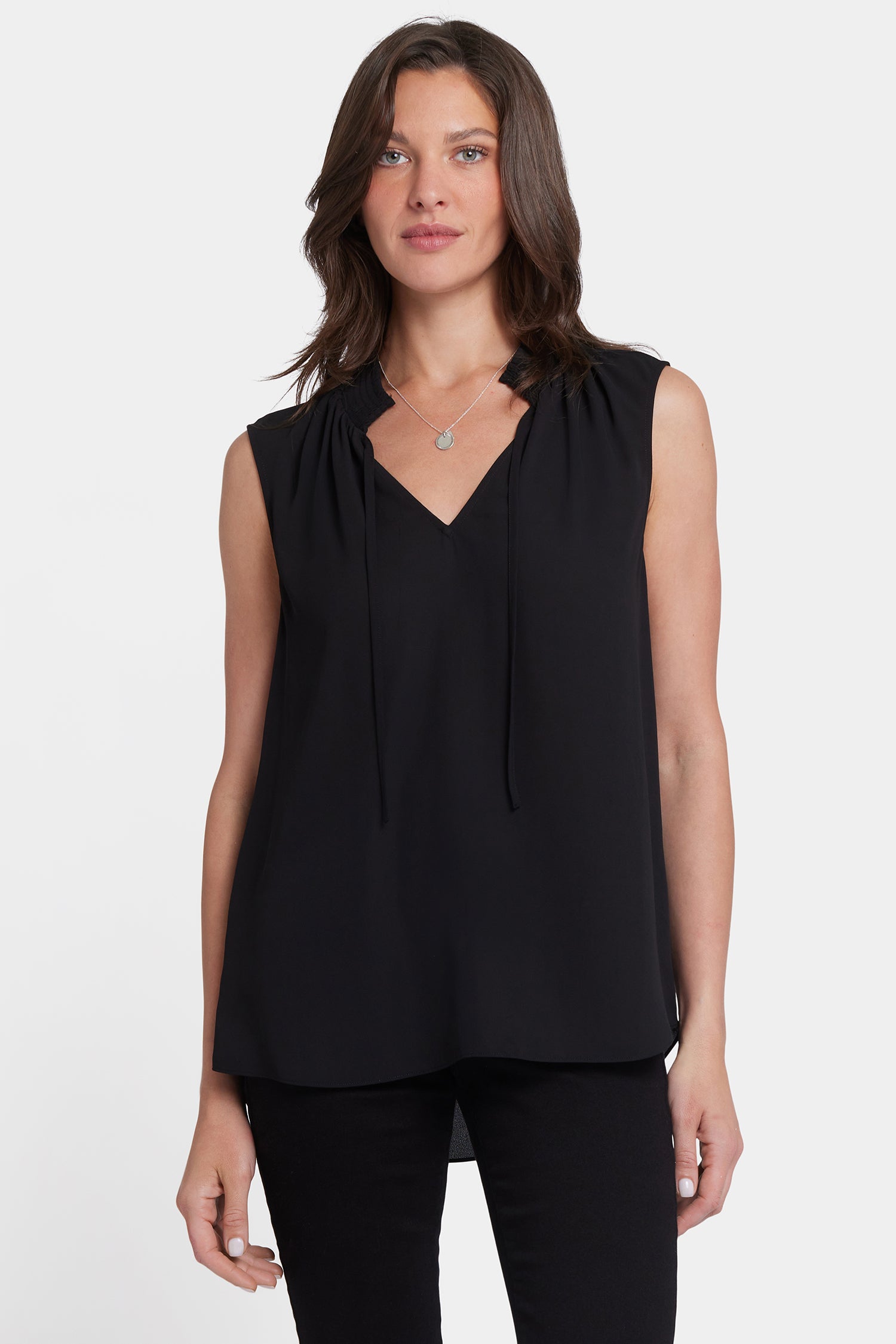 NYDJ Sleeveless Gemma Blouse  - Black