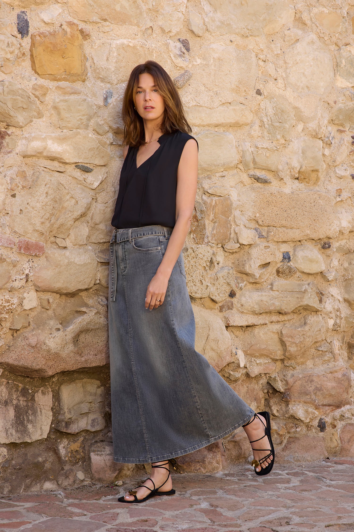 NYDJ Sleeveless Gemma Blouse  - Black