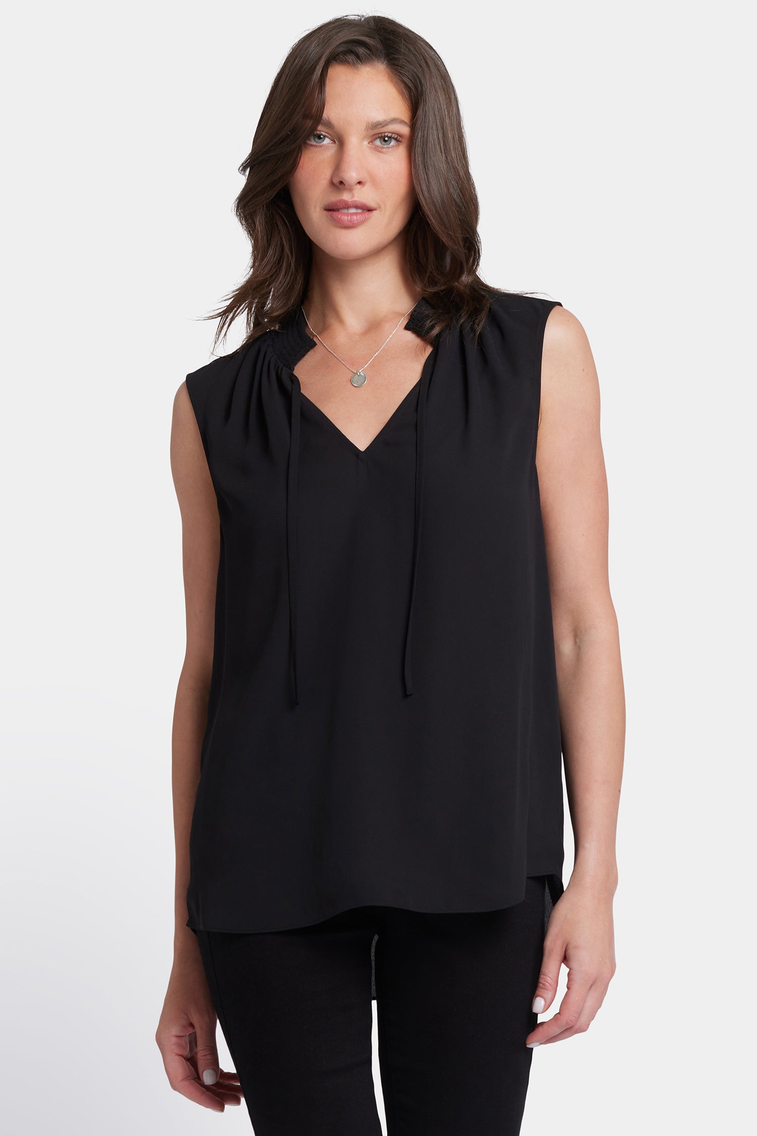 NYDJ Sleeveless Gemma Blouse  - Black