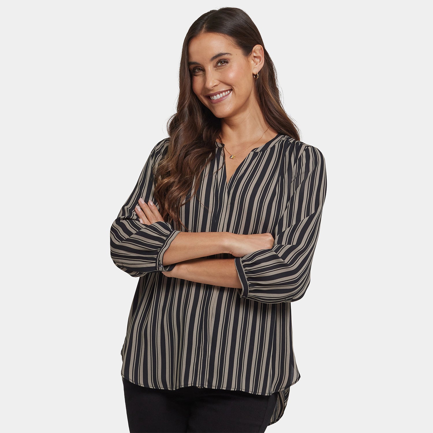 Pintuck Blouse - Benoit Stripe Multi | NYDJ