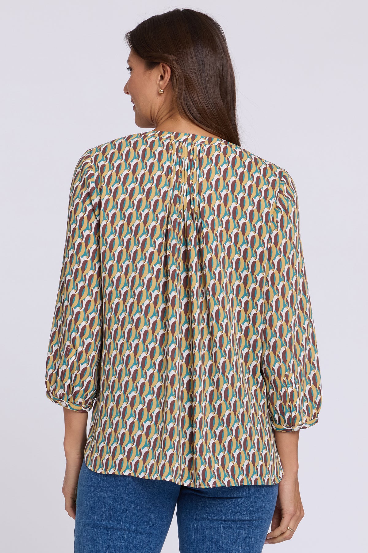 NYDJ Pintuck Blouse  - Oval Park Sungold