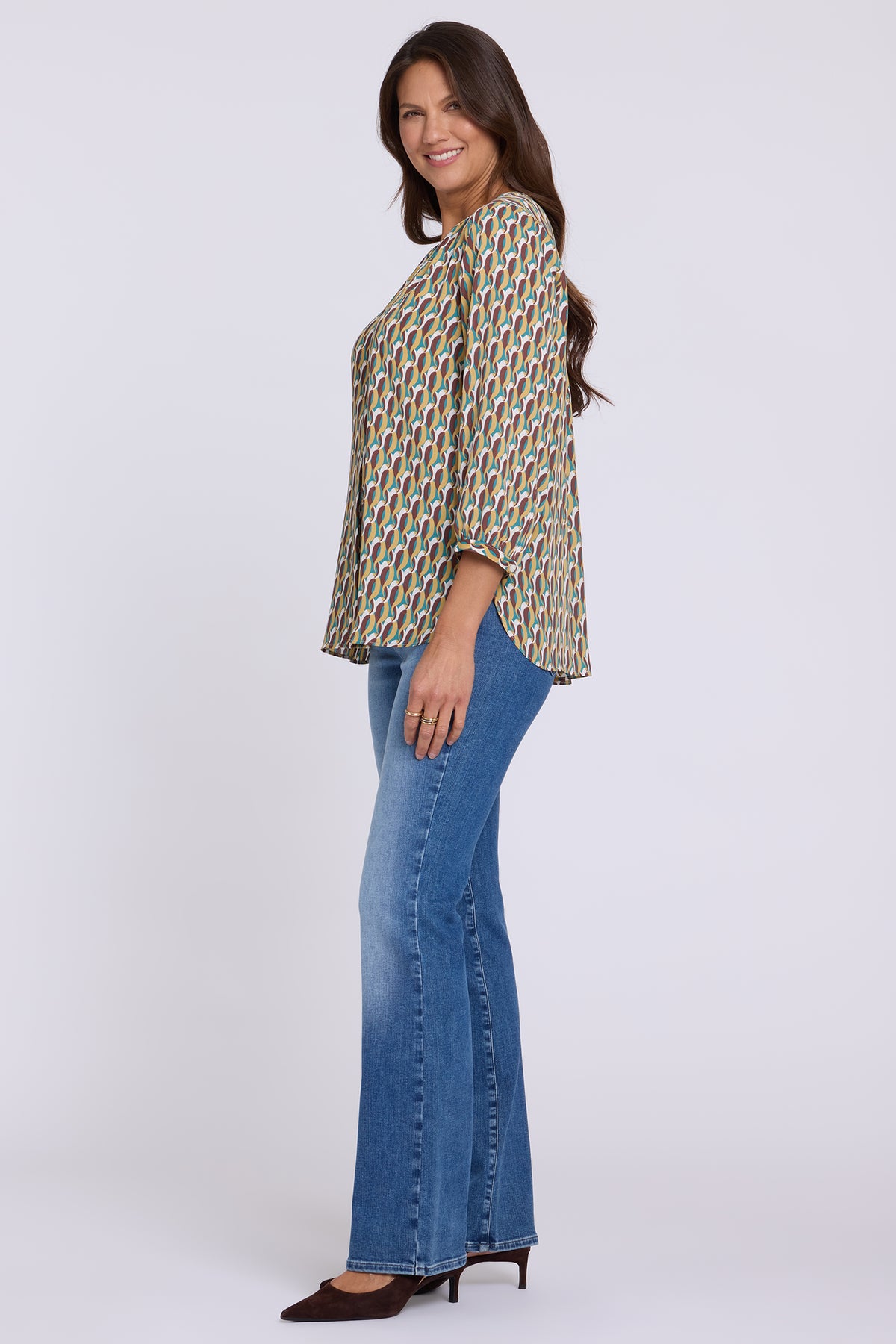 NYDJ Pintuck Blouse  - Oval Park Sungold