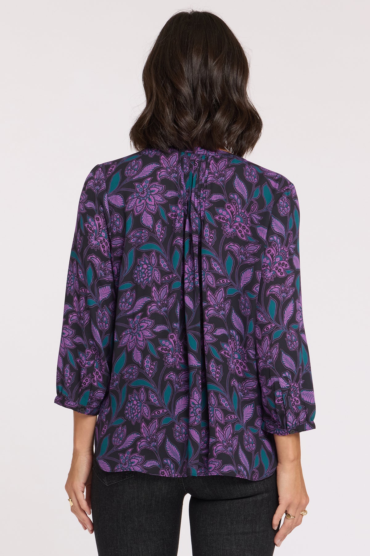 NYDJ Pintuck Blouse  - Soho Garden Dewberry