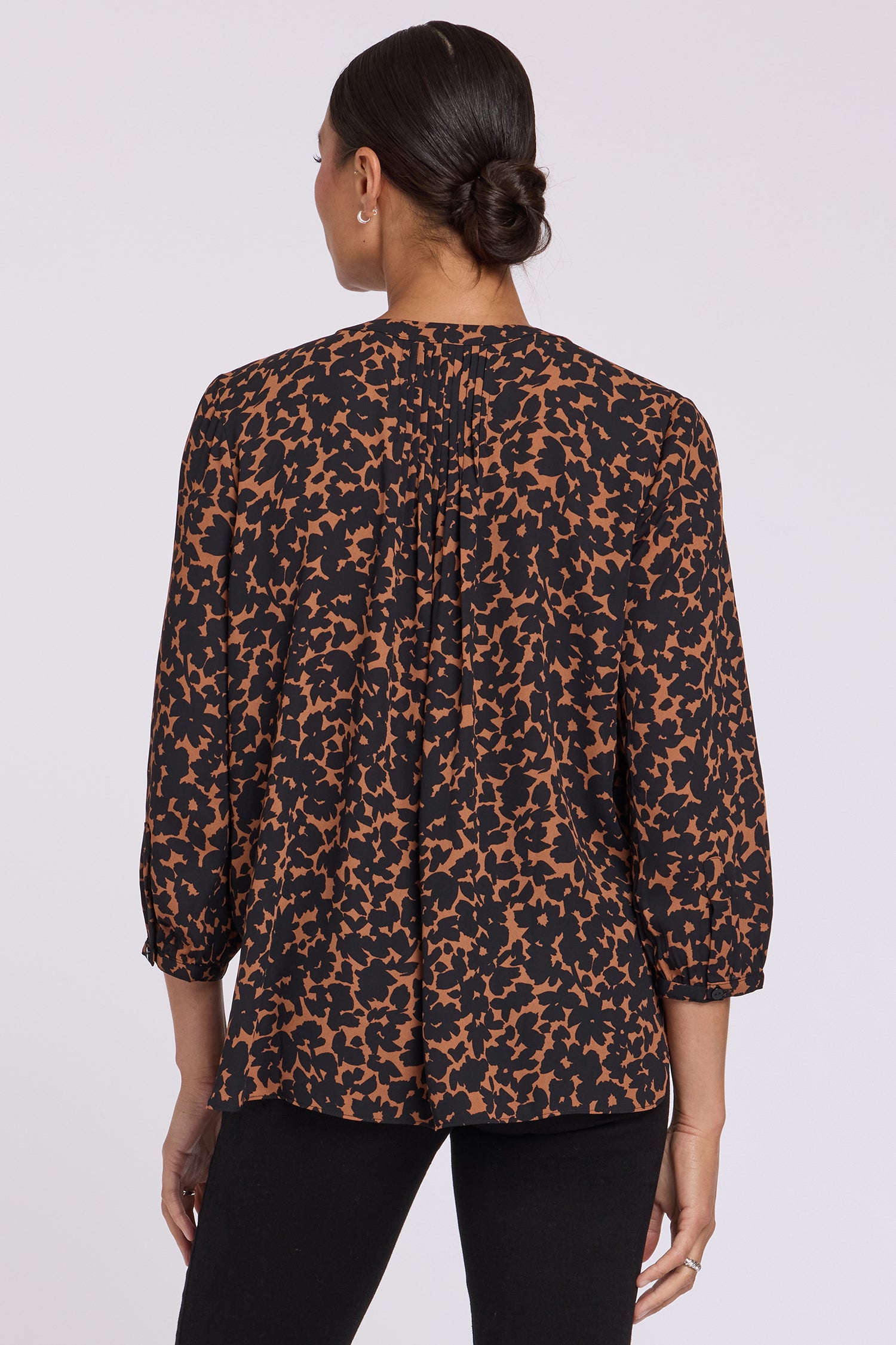NYDJ Pintuck Blouse  - Moonflower Mocha
