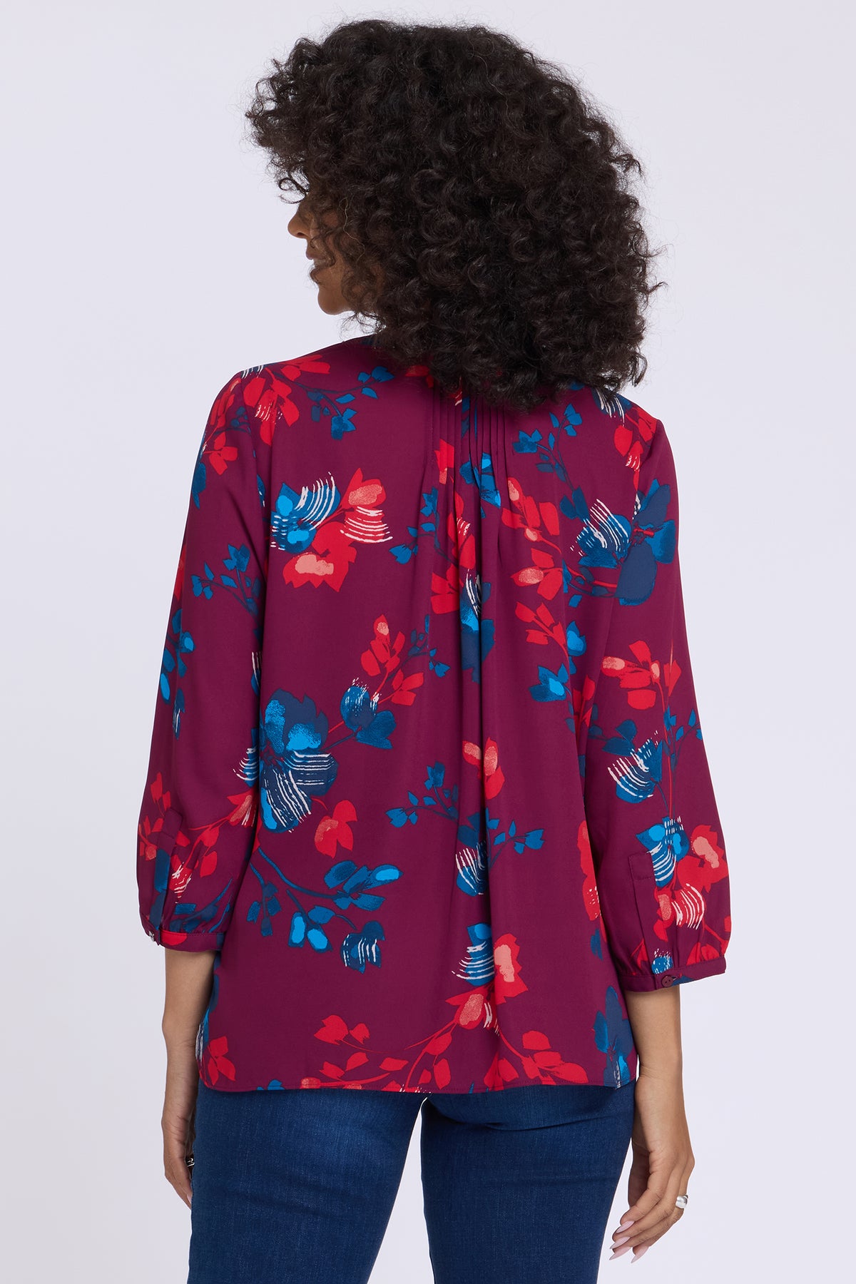 NYDJ Pintuck Blouse  - Floral Blooms Jazzy