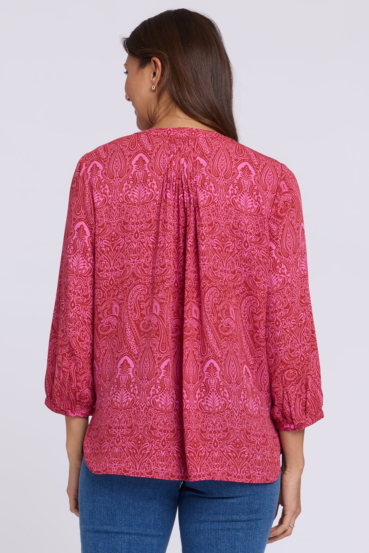 NYDJ Pintuck Blouse  - Paisley Rose