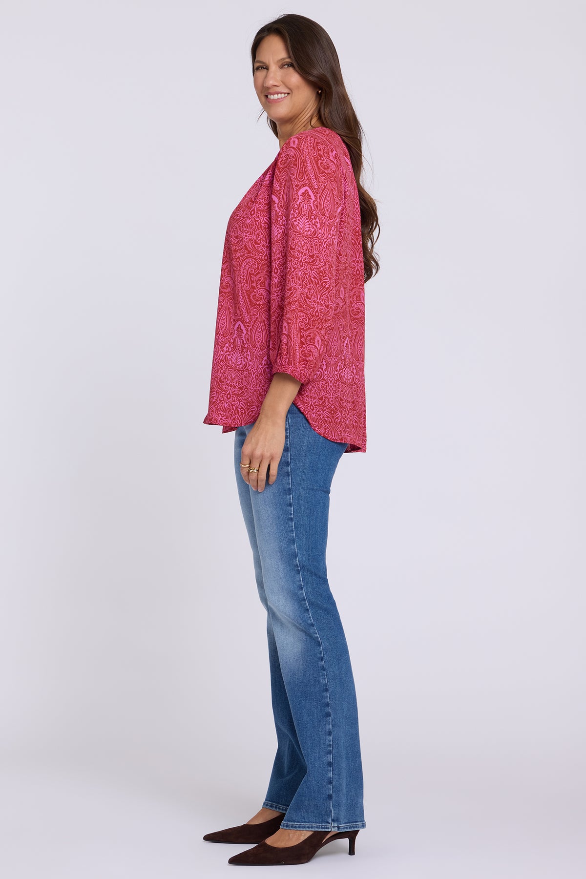 NYDJ Pintuck Blouse  - Paisley Rose