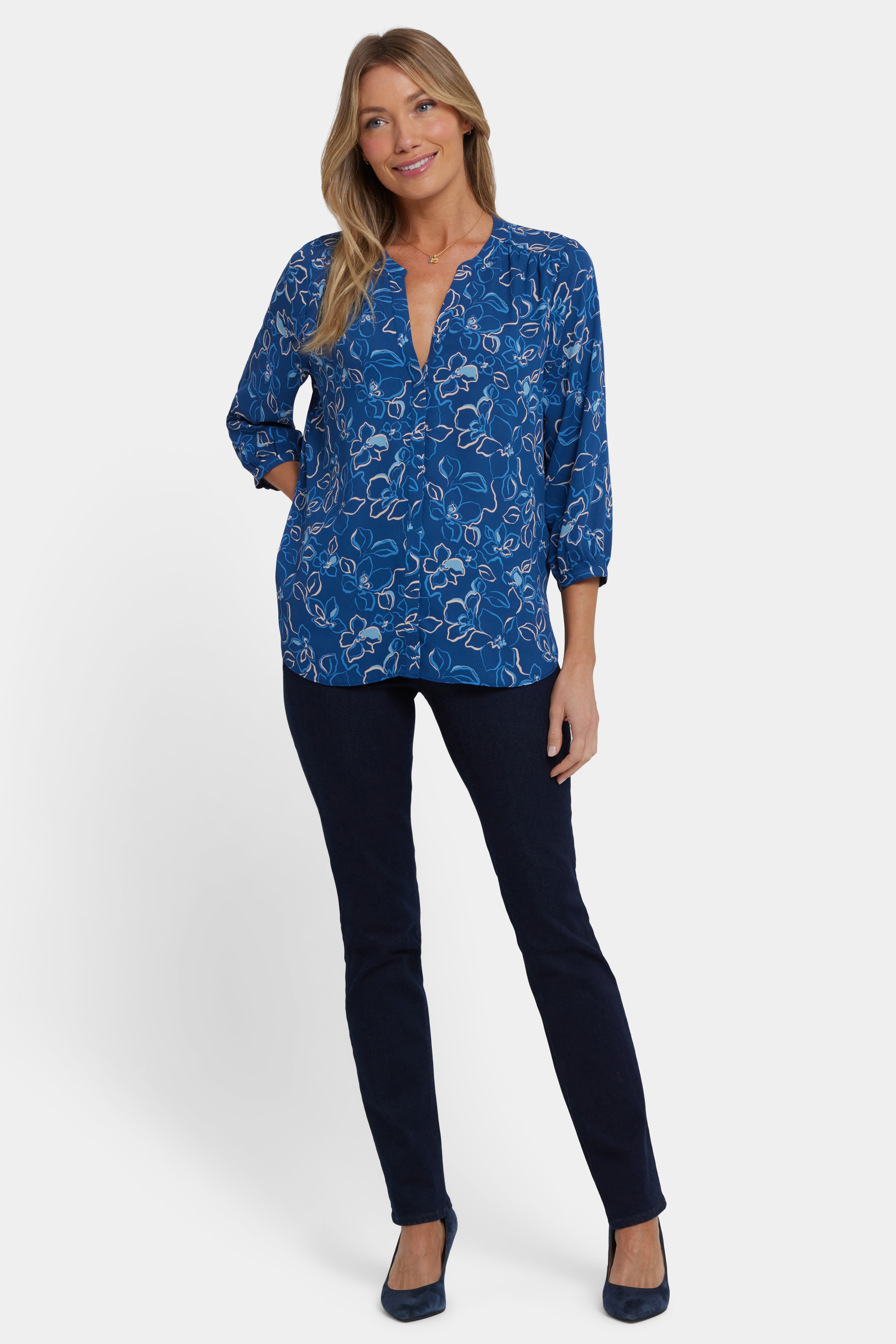 Pintuck Blouse - Fleur d'Yvette | NYDJ