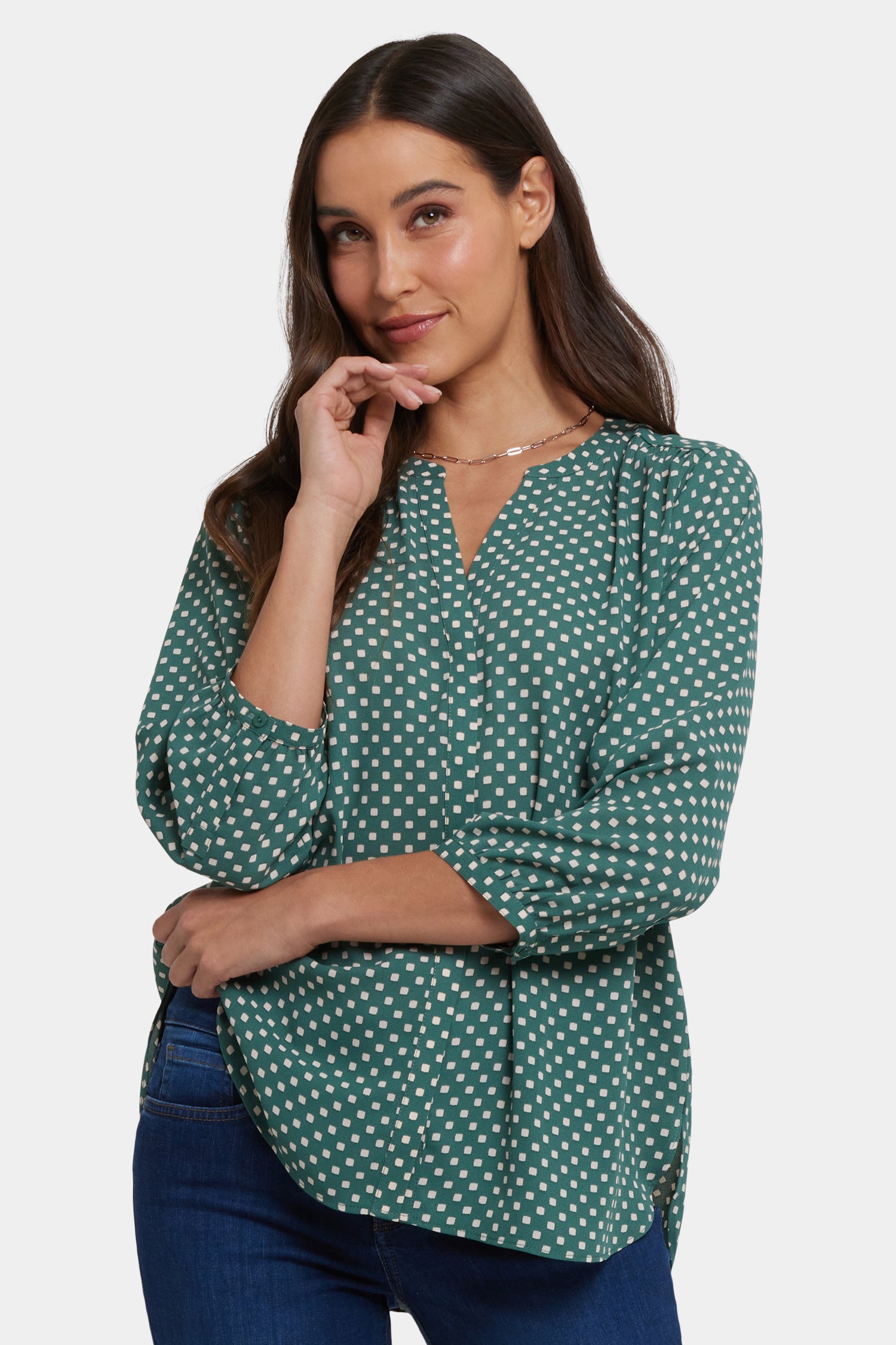 NYDJ Pintuck Blouse  - Adeline Dots