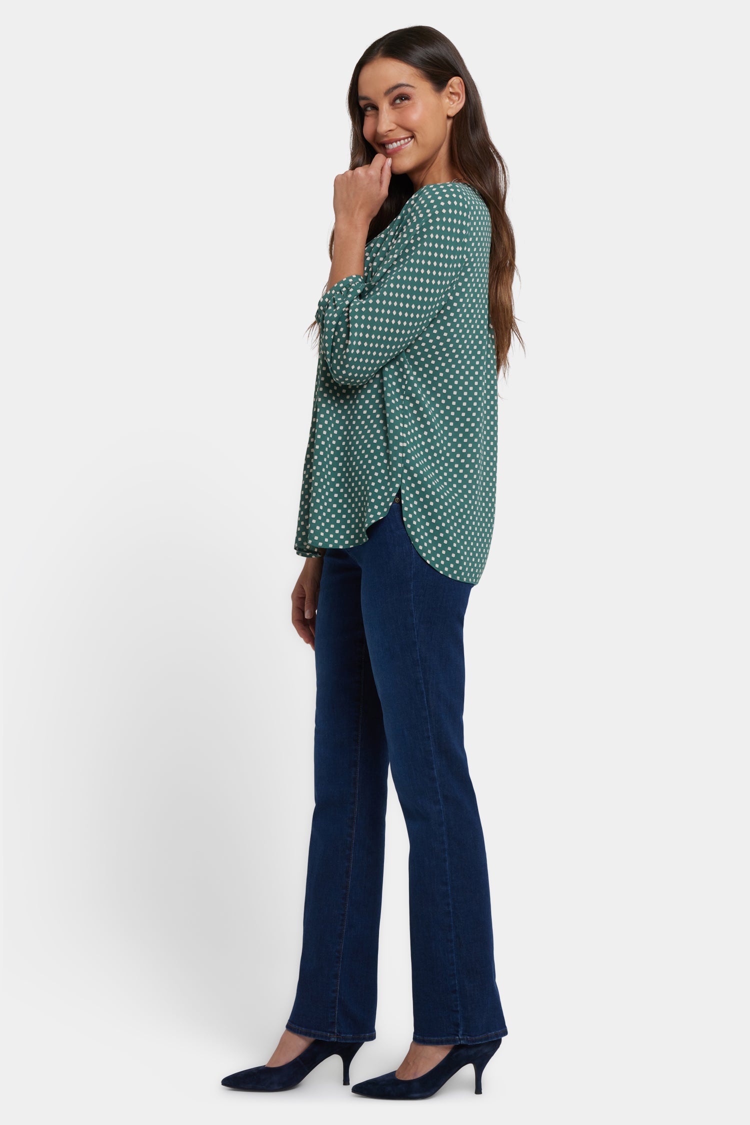 NYDJ Pintuck Blouse  - Adeline Dots