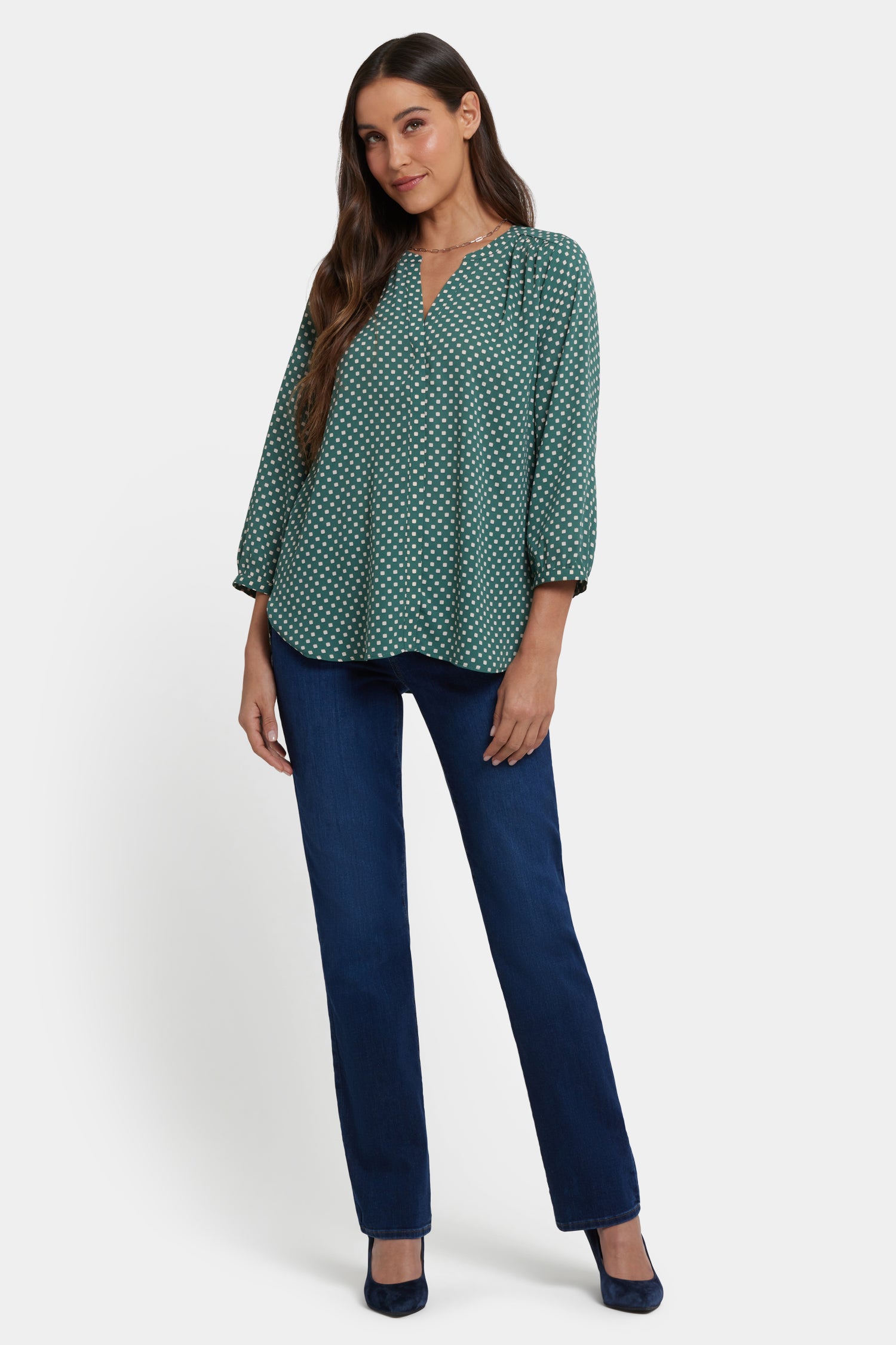 NYDJ Pintuck Blouse  - Adeline Dots