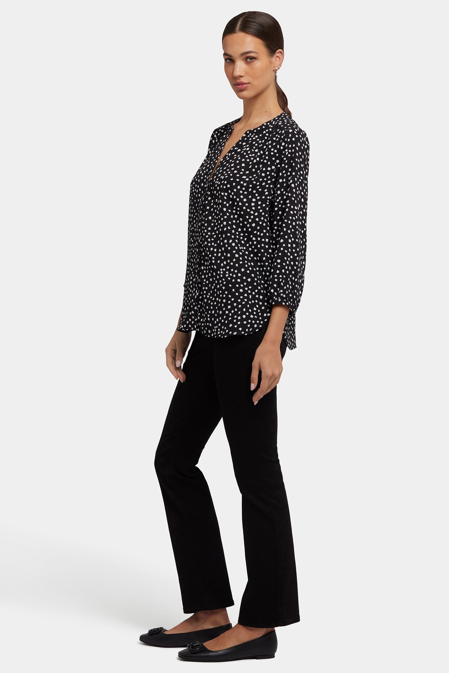 Pintuck Blouse - Francoise Dots Multi | NYDJ